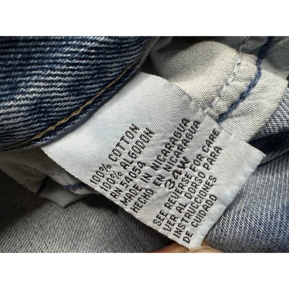 Size 34 Vintage Bugle Boy Gold Crest Baggy Fit Jean Shorts - Picture 5 of 8